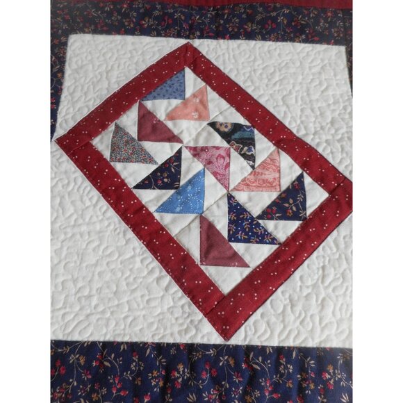 Vintage 1992 Quilted square wall hanging Which way did they go? Estate - Picture 2 of 5